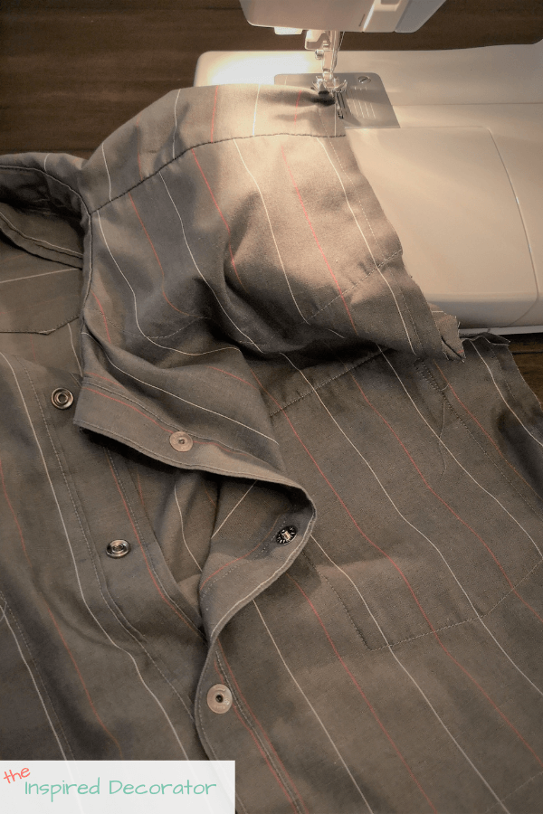 Sew each side of the memory pillow shirt.