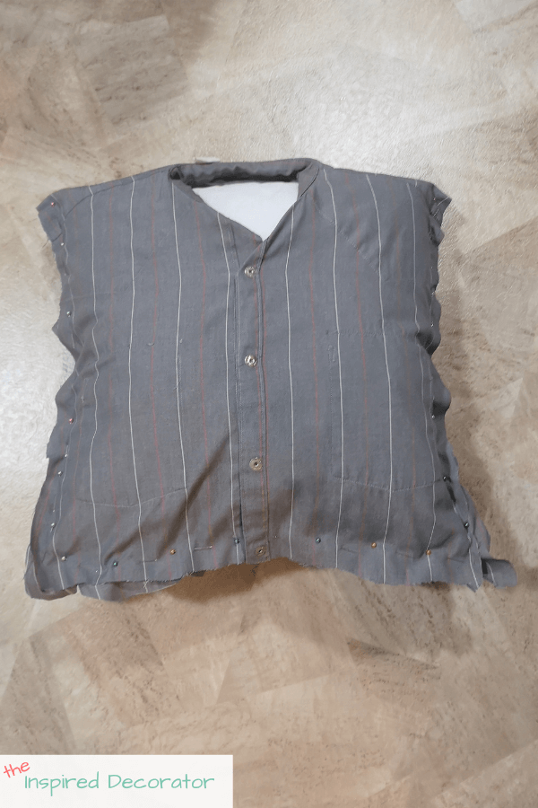 Pin the sides of your pillow case together before sewing them together.